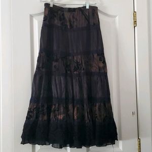 Brown and black skirt